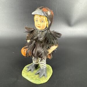 Little Crow Zoe Figurine by Bethany Lowe Designs Resin Folk Art Style